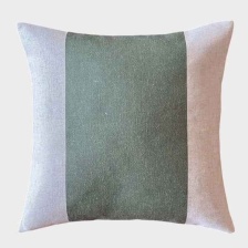 Atlantic Stripe, Moss Cushion by Biggie Best